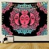 Tapiz de tela con fondo nórdico para pared, tapiz decorativo para el hogar, mural, toalla de playa, vista de ventana