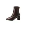 Botines para Viajar Tacón Grueso Botas Adelgazantes 2026 Nuevos Botines de Tacón Alto Punta Cuadrada Botas Martin Retro para Mujer