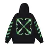 Moletom com Capuz Ow 400g Terry Pesado Angel Callavaggio Listra Diagonal Estampa de Flecha