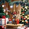 Set de Colgantes Decorativos Navideños Planos de Acrílico Populares Transfronterizos de Ciervo de Dibujos Animados 2D