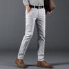 Pantalones casuales rectos de negocios para hombre nuevos de primavera, pantalones casuales elásticos de color caqui liso para hombre.