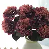 Flor Artificial de Hortensia Película de Impresión 3D Se Siente Hortensia Boda Decoración de Boda Sala de Estar Flor Decorativa Material de Flor Artificial