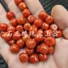 Cuentas de jade cuarcita estilo antiguo, cuentas de jade sueltas, cuentas barril de jadeíta roja sangre de pollo, cuentas espaciadoras y accesorios para la fabricación de joyería