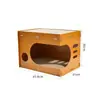 Caja de parto para gatos, cuerpo de cartón, doble capa, apilable, papel corrugado, resistente al desgaste, no se astilla, multifuncional, rascador de garra, tabla rascadora de garra de gato de madera maciza
