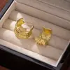 Pendientes Transfronterizos Europeos y Americanos Pendientes Metálicos de Gama Alta Pendientes para Mujer Joyería Vintage de Época Media Ins Retro Lujo Ligero Pendientes Grandes