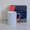 Xícara de Café Porcelana Óssea Russa Série Estrela Xícara para Latte Mocha 250ml Xícara para Chá da Tarde Presente