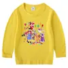 2026 Nueva Camiseta de Algodón para Niños de Primavera y Otoño Cuello Redondo Dibujos Animados Manga Larga Camiseta Básica Conjunto para Niños y Niñas Camiseta de Algodón