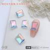 Celebridade da Internet joia de cristal de cubo de gelo grande para unhas diamante retangular Canto Reto 8*10 fundo pontudo cor transparente cor mágica joia de vidro para unhas