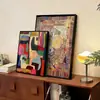 Pintura Colgante de Piso para Sala de Estar Abstracta Americana Pintura de Color Arte de Nicho Pintura Decorativa para Pared de Fondo de Sofá Mural con Sentido de Alta Gama