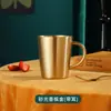 Taza de Agua de Doble Capa de Acero Inoxidable 304 Estilo Coreano Taza de Cerveza Taza Bucal Aislante Térmico Taza para Bebidas Doméstica con Asa Grabado