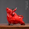 Adornos de cerámica de vaca del zodiaco, decoración para el hogar, mesa de centro, oficina, estante Bogu de toro, mueble para vinos, regalos creativos chinos