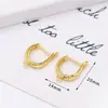 Cobre banhado a ouro 18K verdadeiro redondo em forma de D Ear Buckle 14K Gold Color Preservation Ear Ring DIY Handmade Earrings Pingente Jóias Acessórios