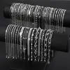 Set de Pulseras de Moda para Mujer de Acero Inoxidable 304L, Pulsera de Acero de Titanio de Venta Caliente Europea y Americana con Interior Chapado en Oro Real de 18K, Venta al por Mayor