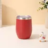 Copo de ovo em forma de U Amazon transfronteiriço aço inoxidável 304 copo de vinho tinto barriga vermelha de vácuo de camada dupla copo de água portátil