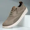 Nuevos zapatos casuales ligeros de encaje con cordones para hombre, mocasines transpirables de punto volador, mocasines para hombre de talla grande