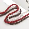 Outono e Inverno Tricolor Colorido Lã Trançada Corda Redonda Oca Ponto de Fragrância Pequeno Renda Artesanal DIY Acessórios de Cabelo Material para Tiara
