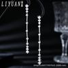 Ventas de Fábrica de Aretes de Moda de Alta Gama de Lujo Accesible Más Vendidos Transfronterizos Aguja de Plata S925 Zirconio Micro-Pavé Cobre Aretes de Novia