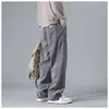 Calça de veludo cotelê transfronteiriça para primavera e outono, calça de marca masculina da moda estilo americano, calça larga de perna reta solta para casal, calça casual da moda