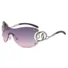 Moda Europeia e Americana Óculos de Sol Femininos Sem Aro em Formato de Cobra Designer High-End Óculos de Sol Protetores Solares Estilo de Rua Tendência Transfronteiriço