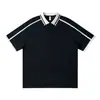 Camisa Polo de Verano Nuevo Estilo 220g para Hombre con Cuello de Color Contrastante, Uniforme de Clase de Manga Corta para Hombre, Ropa de Trabajo con Logo Bordado Estampado
