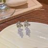 Aretes de Uva de Cristal de Primavera y Verano Lujo Ligero Moda de Alta Gama Aretes Versátiles Sentido del Diseño Nicho Borla Aretes de Flores