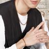 Pulseira de corrente O de aço inoxidável 304 estilo japonês e coreano simples e combinando, colar masculino personalizado e moderno, acessórios para cabelo