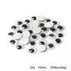 Materiales para Manualidades DIY Infantiles Accesorios de Ojos de Animal Ojos de Juguete con Adhesivo Trasero Ojos Móviles Ojos Negros y Blancos para Muñecas