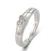 Anel de Casal Estilo Coreano Formato Coração Cruzado Moda Personalizado Masculino e Feminino Formato Coração Joia de Prata Anel Coração Amor Anel de Casal