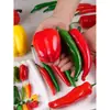 Simulação Pimenta Vermelha Pimenta Longa Pimentão Espuma Plástico Modelo de Vegetal Falso Pingente Decoração Brinquedo Pequeno Cordão de Pimentas Secas