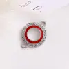 Colgante de Joyería de Lujo Accesible Transfronterizo con Anillo Doble Colgante Diamante de Punto Colgante de Collar de Gota de Aceite Llavero de Cadena de Cuentas Colgante para Pulsera DIY