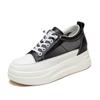 Zapatillas Blancas de Malla Transpirables para Mujer Verano 2026 Nuevo Estilo Plataforma Suela Gruesa Aumentadoras de Altura Versátiles Piel Genuina Populares Zapatos Casuales