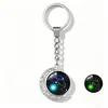Llavero de Luna de Doble Cara con Cielo Estrellado Luminoso y Doce Constelaciones - Exquisito y Versátil Accesorio para Llaves de Coche para Mejores Amigos