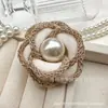 Acessórios de Luxo Leve Retrô com Borda Dourada e Pérolas, Estilo Chanel, Florais, de Alta Qualidade para DIY, Broches, Decorações para Sapatos e Acessórios de Vestuário
