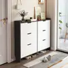 Zapatero abatible ultra delgado de madera maciza para entrada del hogar, nuevo modelo popular 2026, mueble de entrada de gran capacidad, zapatero simple