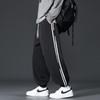 Pantalones de chándal a rayas para hombre, Primavera y Otoño 2025, Nueva marca de moda americana, Pierna ancha con cordón, Deportivos Casuales, Pantalones largos