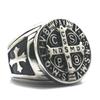 Artículo Caliente Más Vendido Transfronterizo de Amazon: Anillo Punk de Cruz Dorado y Plateado, Venta al por mayor de Anillos Punk de Cruz de Alta Gama