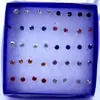 Moda Estilo Coreano Simples Vendedor de Rua Caixa com 20 Pares Brincos para Mulheres 3mm Resina Brilhante Strass Plástico Brincos Atacado