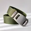 Cinturón de Lona para Hombre Hebilla Automática Casual Versátil Moda Cinturón Forrado Engrosado Nylon Traje de Trabajo Entrenamiento Militar Cinturón de Moda