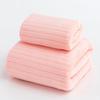 Toalla de baño lisa, bordada, con diseño de espiga de trigo, piña y rayas, absorbente, de secado rápido, de forro polar coral.