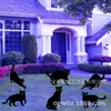 Gato Negro de Halloween Enchufe para Patio Exterior Jardín Césped Fiesta Festiva Decoración Gato Luminoso Enchufe