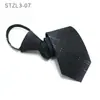 Vestido sin corbata Etiqueta negra Camisa de negocios coreana para hombre Versión estrecha de 7 cm Trabajo Corbata con cremallera Seguridad