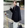 Diseño OriginalBlazer de Lana para Mujer, Popular Otoño/Invierno Engrosado Vintage Abrigo Corto de Lana