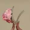 Pinza para el pelo de flor de rosa rosa dulce y atmosférica, Accesorio para el pelo para sesión de fotos de primavera y verano, Estilo de vacaciones en la playa