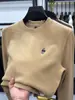 Camada Base Térmica Grossa de Peso Pesado, Lado Duplo, Masculina para Outono e Inverno, Gola Redonda, Manga Longa Escovada com Lã para Aquecimento e Roupa Íntima Moderna