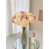 Rosa falsa flor artificial decoración de flores mesa escritorio sala de estar dormitorio decoración adornos eterno ramo de flores secas