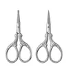 Tijeras para Cortar Vello Nasal Retro Xiaofeng Personalizadas con Cabeza Redonda, Hilo de Pescar, Bordado Floral de Acero Inoxidable, Tijeras para Bolsitas de Té en Relieve