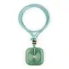2328-Ágata de Cristal Natural 30mm Cuadrado Trenzado Cuadrado Hebilla de Seguridad Collar Punto Turístico Venta Caliente Producto Nuevo Transfronterizo