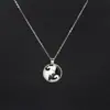 Nuevo Collar con Colgante de Piedra Preciosa Gato Yin Yang Tai Chi para Mujer Joyería de Cadena para Clavícula Transfronteriza Europea y Americana