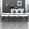 Mesa de conferência, mesa longa, design moderno simples, mesa longa para recepção e negociação de sala de conferências, bancada simples, combinação de mesa e cadeira de escritório