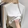 Camiseta Base de Terciopelo Alemán para Niñas Otoño e Invierno, Cuello Semi Alto, para Niños Medianos y Grandes, Estilo Coreano, Ropa Interior Cálida, Estampado Lindo, Manga Larga, Ropa para Niños